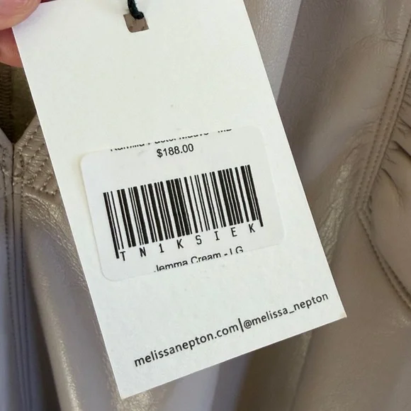 Melissa Nepton Kamilla Vegan Faux Leather Lilac Top Medium NWT - Picture 3 of 7